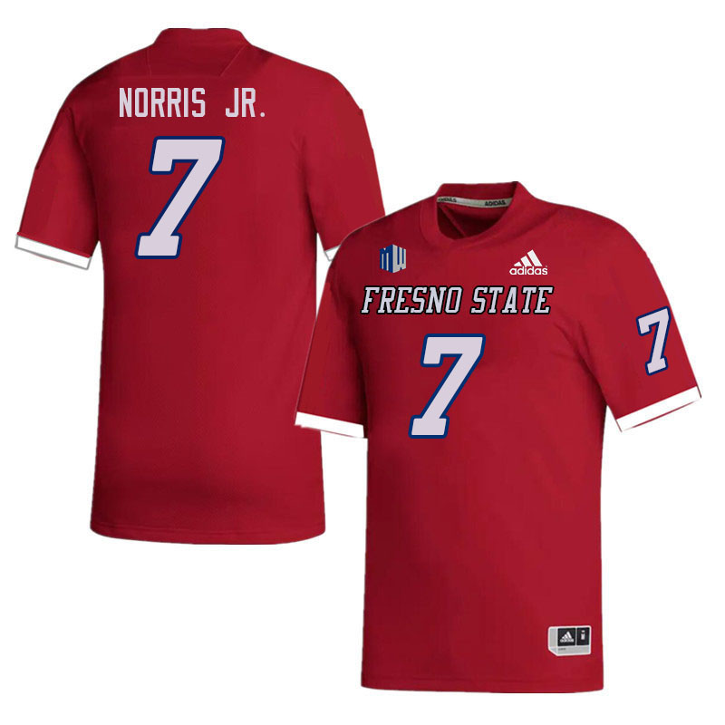 Men #7 Morice Norris Jr. Fresno State Bulldogs College Football Jerseys Stitched Sale-Red